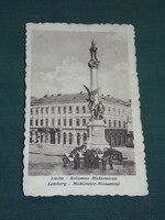 Képeslap, Postkarte, Lengyelország, Ukrajna, Lwów, Lemberg,Adam Mickiewicz Monument emlékmű