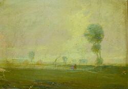 József Kerekes (1892 - 1938) Lowland landscape with figures 1926