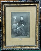 Framed old photo, female portrait