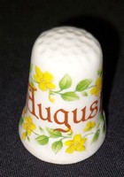English porcelain thimble (inscribed August)