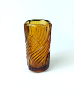 Amber glass vase - sklo union - jiří brabec, 1978, rosice