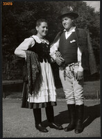 Larger size, photo art work by István Szendrő. Young couple from Csikménaság (Hargita county)
