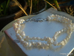 2-row bracelet with real cultured pearls