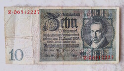 1929-es birodalmi 10 márka (F+) Német weimari köztársaság | 1 db bankjegy