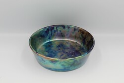 Zsolnay marbled labrador eosin glazed bowl with circular dot marking