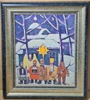 Petro sypniak (1959-): Nativity (oil, canvas) Slavic Christmas still life - Ukrainian contemporary painter