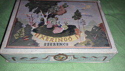 1956. régi Szerencsi Csokoládégyáras KERINGŐ bonbonos papír doboz 14 x 10 x 4 cm a képek szerint