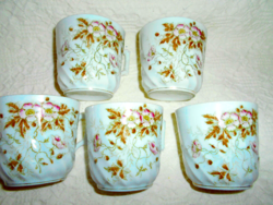 5 cups of beautiful thin porcelain with hand painting - the price applies to 5 cups