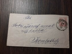 1873. 5 Kr. Ticket envelope Nagykanizsa-Szombathely