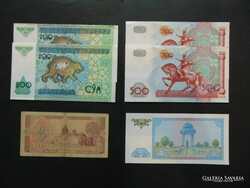 Uzbekistan 6 pieces of thirst banknote lot!