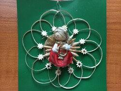 Vintage handmade angel Christmas pendant