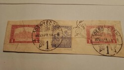 1922 with Debrecen stamp and perforation number 3. Crowned coat of arms!