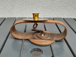 Some interesting leather and copper candle holders