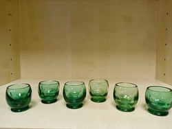Smaragd zöld fújt stampedlis pohár szett