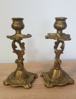 Pair of copper candle holders