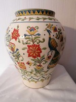 Kovács karolina large oriental vase with peacock decor
