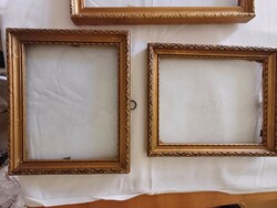 5 old gilded, glazed picture frames