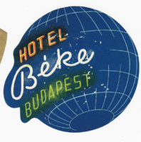 Hotel peace Budapest - suitcase label