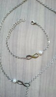 Endless pearl set necklace with pendant + bracelet