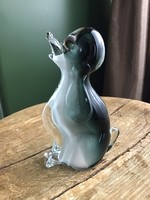 Régi Muránói dísz üveg kutya szobor