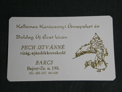 Card calendar, holiday, istvánné pech flower gift dealer, barcs, graphic artist, 1995, (5)