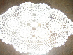 Charming hand crocheted white tablecloth