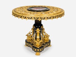 Gilded decorative table with royal portraits