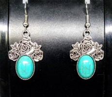 Pink turquoise stone earrings 397