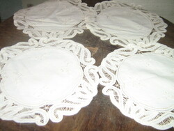 Charming embroidered ecru round tablecloths