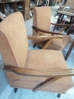 2 Art Deco riveted armchairs
