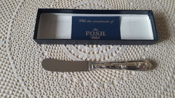 Beautiful English relief knife, silver-plated, in its box