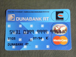 Kártyanaptár, Dunabank Rt. , Master Card ,1995,   (5)