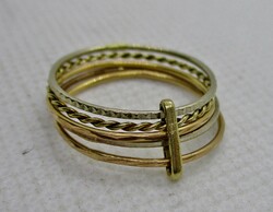 Gyönyörű öt részből álló 14kt arany karikagyűrű