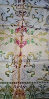 Gyönyörűséges olasz selyembrokát ágyterítő barokk virágmintás és puttó angyalos