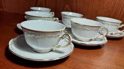 Zsolnay coffee set, five-temple seal, 6 pcs.