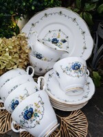 5 Personal English blue floral tea set