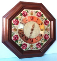 Large wall clock with beautiful tapestry inlay