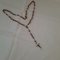 Beautiful antique Italian rosary made of wooden beads