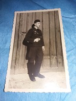 Antique II. Vh. CC 1941 early uniformed German tank driver photo postcard size original according to the pictures