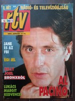 Color rtv TV newspaper January 10-16, 1994. Al Pacino on the cover