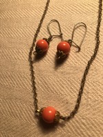 Antique berry necklace and earrings