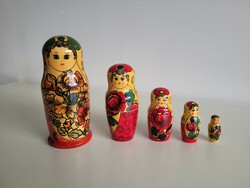 Retro old 5-piece larger size Russian matryoshka doll painted wooden matryoshka doll wooden toy