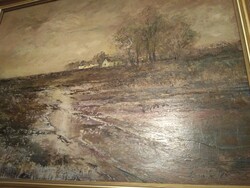Szanthoffer Imre híres művész, tanyát ábrázoló festménye (60x80) plusz keret