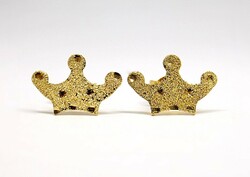 Gold crown earrings (zal-au116079)