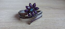 Purple stone flower bracelet