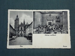 Postcard, till, mosaic details, cathedral, church, Rákóczi monument