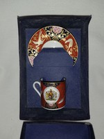 II. English coffee set issued for the 50th anniversary of Elizabeth's coronation in its original box
