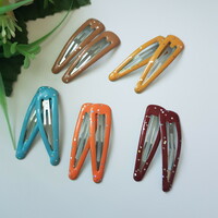 1 Pair of colorful, shiny snap hair clips, hair accessories