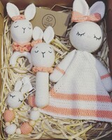 Bunny baby package (rattle, pacifier chain, pacifier)