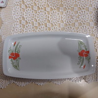 Alföldi red konkoly with flowers, porcelain offering, centerpiece, tray